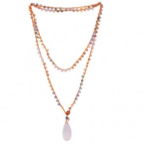 Collana uncinetto con Chiusura Pietra Goccia